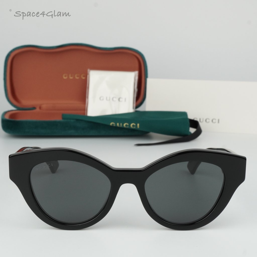 Gucci Men Sunglasses Black Grey Oval Gg0957s 002 Brand New